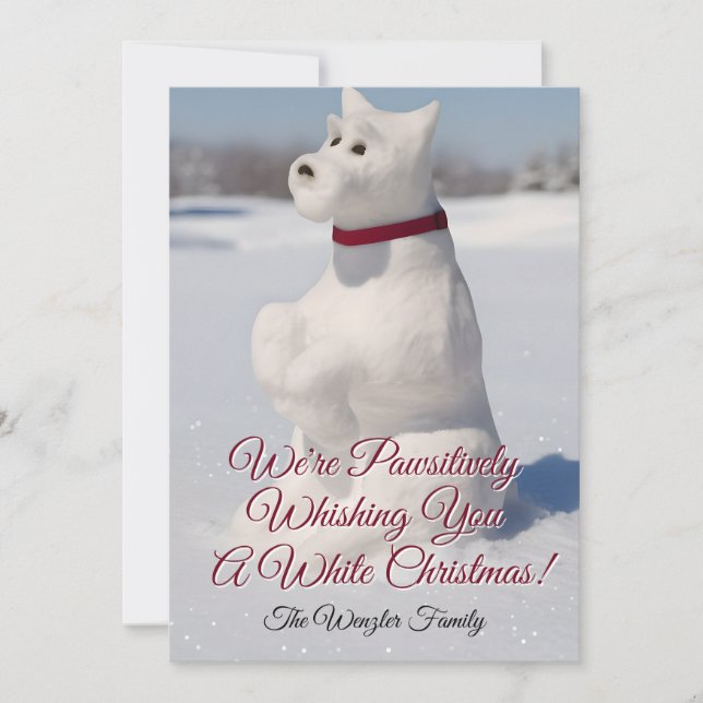 Cartes Pour Fêtes Annuelles Conception Snow Snowdog (Devant)