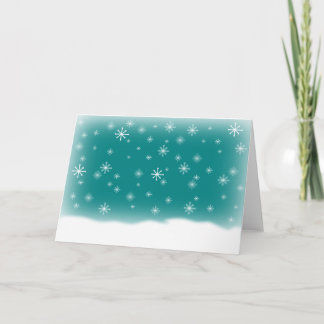 CARTES POUR FÊTES ANNUELLES CONCEPTION TEAL DE FLOCONS DE NEIGE