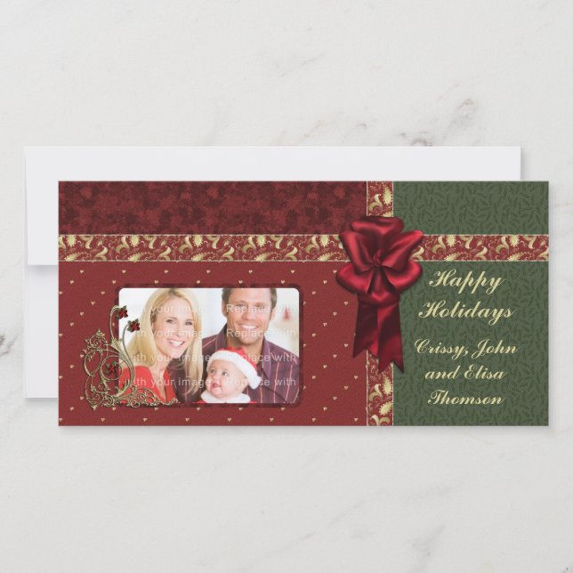 Cartes Pour Fêtes Annuelles Conception traditionnelle de Noël (Devant)