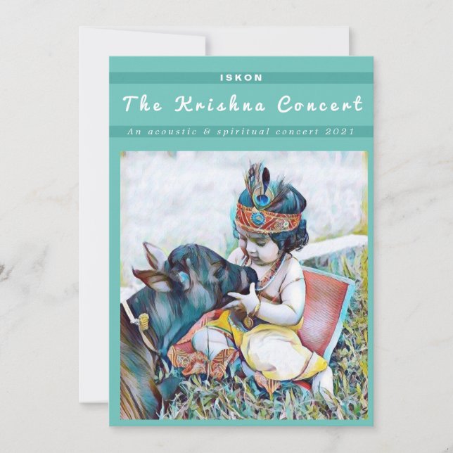 Cartes Pour Fêtes Annuelles Concert de Lord Krishna ISKON (Devant)