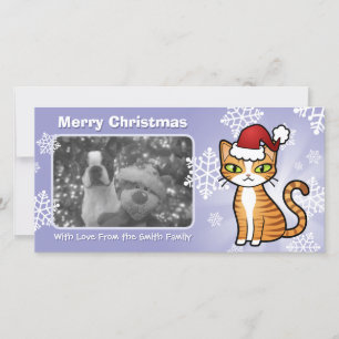 Cartes Pour Fêtes Annuelles Concevez votre propre chat de dessin (Noël)