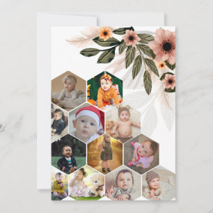 Cartes Pour Fêtes Annuelles Concevez Votre Propre Collage De 12 Photos Florale