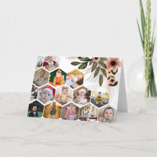 Cartes Pour Fêtes Annuelles Concevez Votre Propre Collage De 15 Photos Florale
