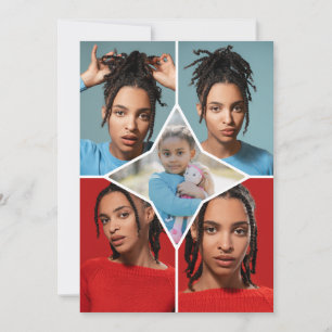 Cartes Pour Fêtes Annuelles Concevez Votre Propre Collage de 5 Photos