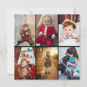Cartes Pour Fêtes Annuelles Concevez votre propre collage de 6 photos