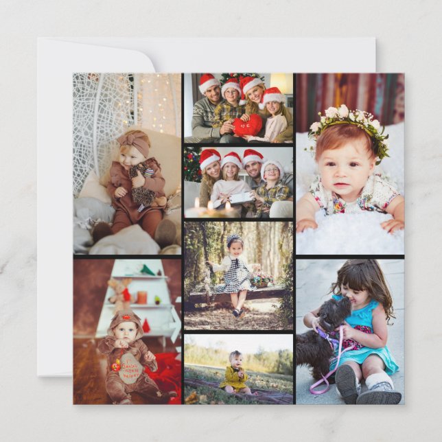 Cartes Pour Fêtes Annuelles Concevez Votre Propre Collage de 8 Photos (Devant)