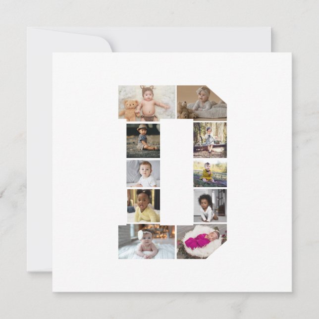 Cartes Pour Fêtes Annuelles Concevez votre propre lettre D photo Collage (Devant)