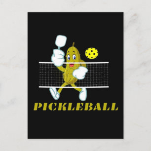 Cartes Pour Fêtes Annuelles Concombre Drôle Jouant Pickleball