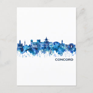Cartes Pour Fêtes Annuelles Concord New Hampshire Skyline Blue
