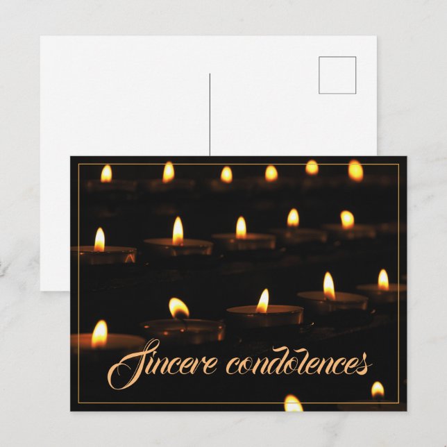 Cartes Pour Fêtes Annuelles Condoléances sincères (Devant / Derrière)