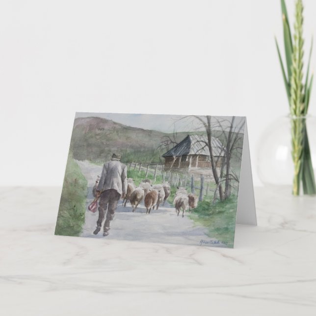 Cartes Pour Fêtes Annuelles Conduite des moutons (Devant)