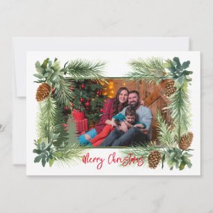 Cartes Pour Fêtes Annuelles Cône de pin 1-photo 5x7Plat 