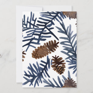 Cartes Pour Fêtes Annuelles Cônes de pin & Branches Peinture d'hiver à l'aqu