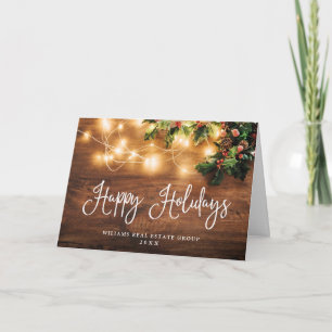 Cartes Pour Fêtes Annuelles Cônes de Pin Noël Rustique Entreprise de Vœux