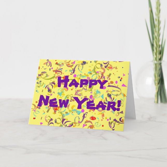 Cartes Pour Fêtes Annuelles Confetti coloré Occasion spéciale personnalisée (Devant)
