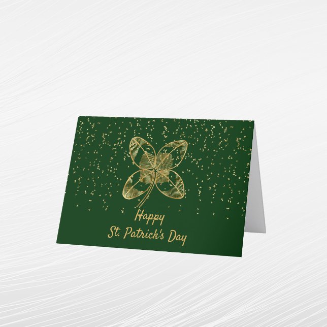 Cartes Pour Fêtes Annuelles Confetti doré Trèfle Chanceux Saint-Patrick (Créateur téléchargé)