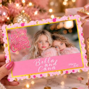 Cartes Pour Fêtes Annuelles Confetti rose gold photo Noël festive