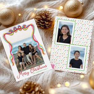 Cartes Pour Fêtes Annuelles Confettis de Noël Photo couleur aquarelle