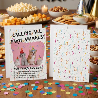 Cartes Pour Fêtes Annuelles Confettis pour photo de animal de compagnie pour l