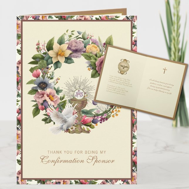 Cartes Pour Fêtes Annuelles Confirmation Sponsor Merci Religieux (Créateur téléchargé)