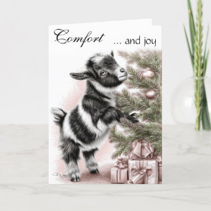 Cartes Pour Fêtes Annuelles Confort et joie - Noël de la chèvre