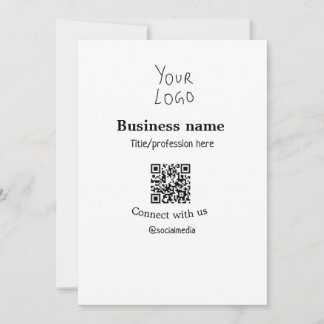 Cartes Pour Fêtes Annuelles Connectez-vous avec nous logo entreprise QR nom de