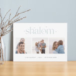 Cartes Pour Fêtes Annuelles Connexion démarrée | Hanoukka Photo Collage<br><div class="desc">Envoyez vos salutations Hanoukka à vos amis et votre famille dans le style chic avec nos élégants cartes photos. Conçu pour accueillir trois de vos photos carrés préférées disposées côte à côte dans un format de collage, la carte comprend votre salutation personnalisée (avec "joyous Hanoukka") et le(s) nom(s) de famille...</div>