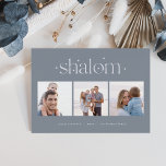Cartes Pour Fêtes Annuelles Connexion démarrée | Hanoukka Photo Collage<br><div class="desc">Envoyez vos salutations Hanoukka à vos amis et votre famille dans le style chic avec nos élégants cartes photos. Conçu pour accueillir trois de vos photos carrés préférées disposées côte à côte dans un format de collage, la carte comprend votre salutation personnalisée (avec "joyous Hanoukka") et le(s) nom(s) de famille...</div>