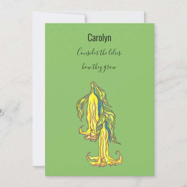 Cartes Pour Fêtes Annuelles Considérons les lis, leur mode de croissance, leur (Devant)