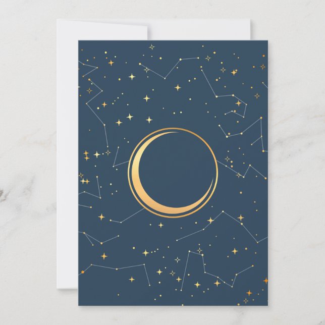 Cartes Pour Fêtes Annuelles Constellations de la Lune de la Marine et du Crois (Devant)