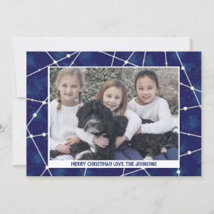 Cartes Pour Fêtes Annuelles Constellations de Noël Famille Photo Hiver Bleu