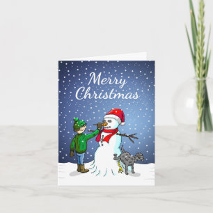 Cartes Pour Fêtes Annuelles Construction de bonhomme de neige