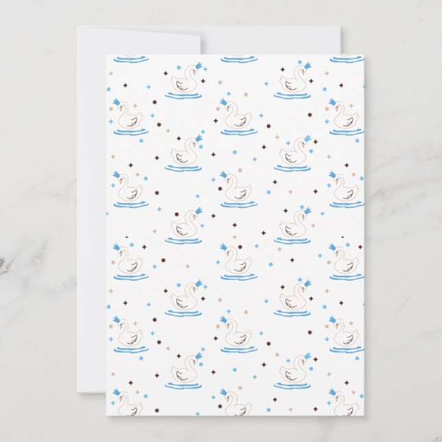 Cartes Pour Fêtes Annuelles Conte de fée du lac Swan enchanté Swan couronné (Devant)