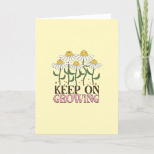 Cartes Pour Fêtes Annuelles Continuer À Croître Citations Positives Fleurs Rét