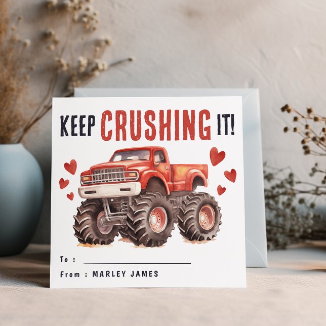 Cartes Pour Fêtes Annuelles Continuez À Le Croiser | Monster Truck Kids (Créateur téléchargé)