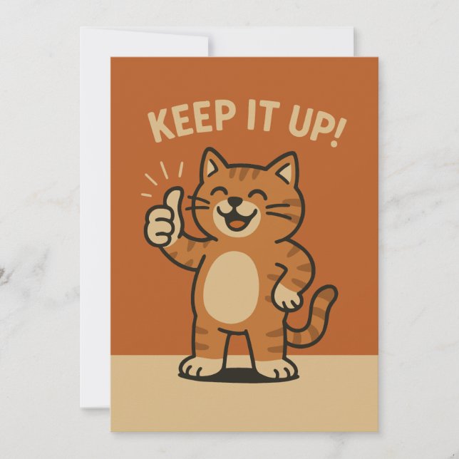 Cartes Pour Fêtes Annuelles Continuez ! Cute Motivation Encouragement Chat (Devant)
