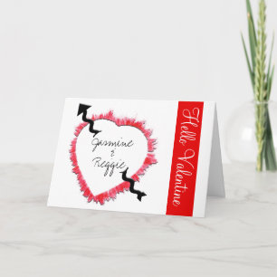 Cartes Pour Fêtes Annuelles Contour de cœur rouge effrangé pour la Saint-Valen