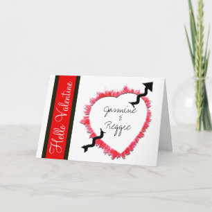 Cartes Pour Fêtes Annuelles Contour de cœur texturé avec flèche pour la Saint-