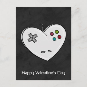 Cartes Pour Fêtes Annuelles Contrôleur Gamer Love Heart Valentine