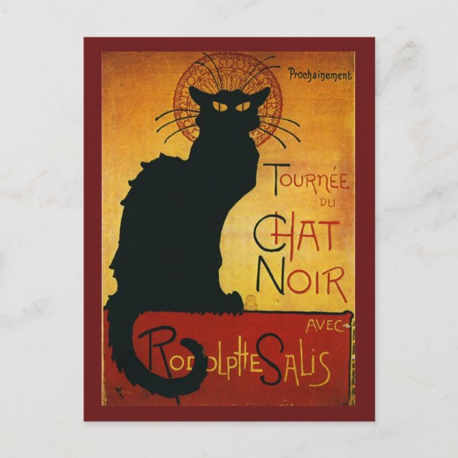 Cartes Pour Fêtes Annuelles Conversation Noir - Chat noir (Devant)
