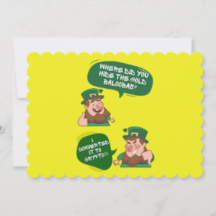 Cartes Pour Fêtes Annuelles Convertira l'Or en Crypto Drôle St-Patrick