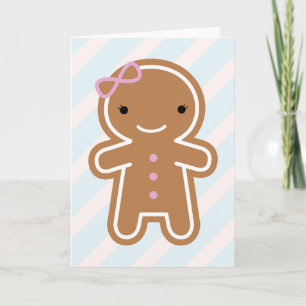Cartes Pour Fêtes Annuelles Cookie Cute Kawaii Gingerbread Girl