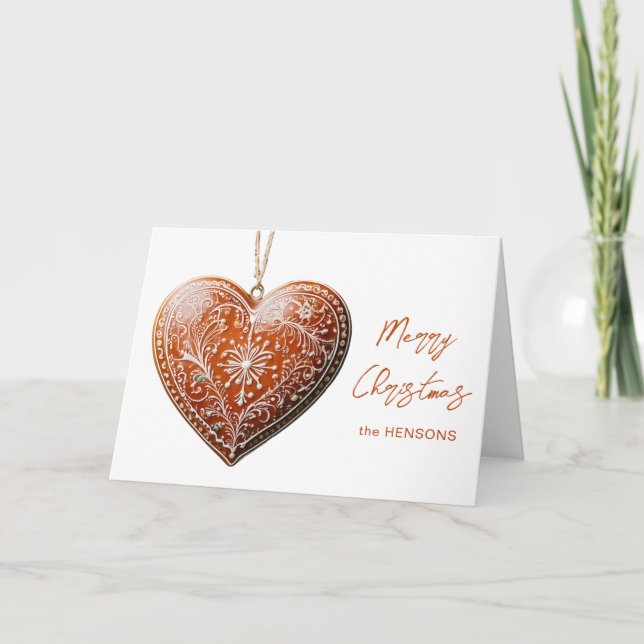 Cartes Pour Fêtes Annuelles Cookie de Noël rustique Décoré traditionnel (Devant)