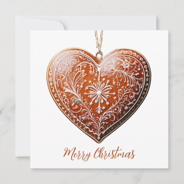 Cartes Pour Fêtes Annuelles Cookie de Noël rustique Décoré traditionnel (Devant)