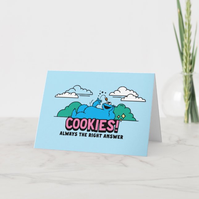 Cartes Pour Fêtes Annuelles Cookie Monster | Les cookies sont toujours la bonn (Devant)
