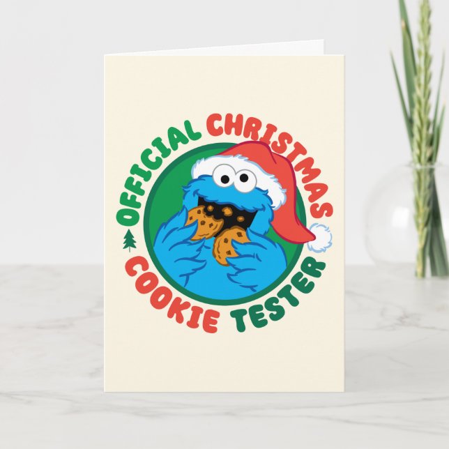 Cartes Pour Fêtes Annuelles Cookie Monster | Testeur officiel de biscuits de N (Devant)