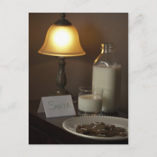 Cartes Pour Fêtes Annuelles Cookies au lait Santa Claus