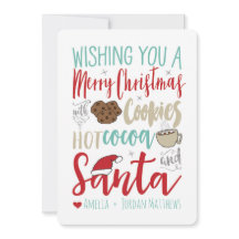 Cookies, cacao et Père Noël Christmas Card