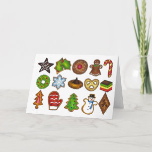 Cartes Pour Fêtes Annuelles Cookies de Noël Arbre de Vacances Snowman tarte de
