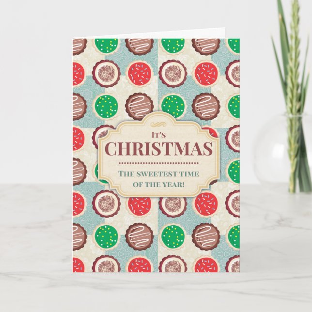 Cartes Pour Fêtes Annuelles Cookies de Noël courtepointe "fait maison par" cui (Devant)